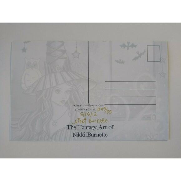 Halloween Postcard Nikki Burnette Gothic Witch Fantasy Kirra 2012 Limited To 35 - Picture 3 of 4